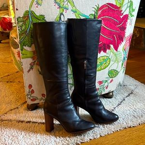 Vero Cuoio Italian Leather high heels black boots
